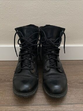 Timberland Lace-Up Leather Combat Boots